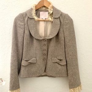 Rebecca Taylor Lace Herringbone Blazer
